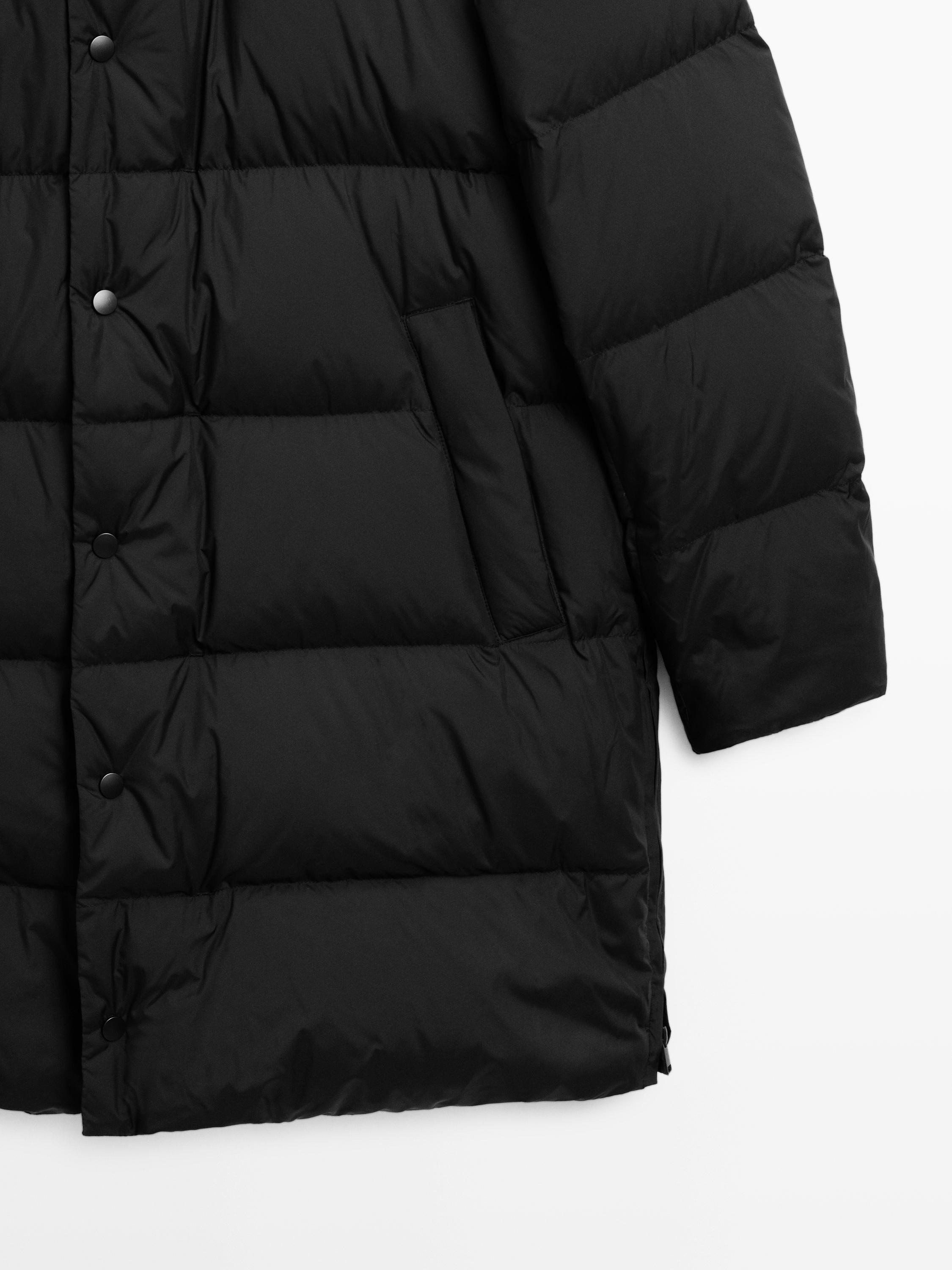 Manteau long matelassé déperlant